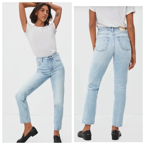 Everlane Denim - Everlane 90’s cheeky Jean high rise light wash button fly EUC size 28